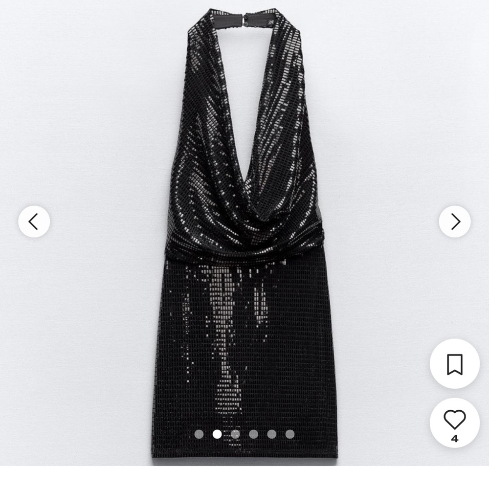 NWT Zara black disco festive sequin mini dress